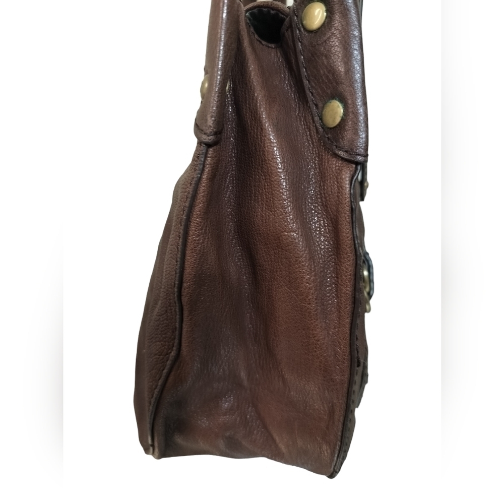 (1391) Gianni Bini Brown Leather Shoulder Purse - Picture 5 of 14